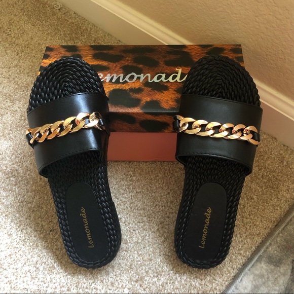 Lemonade Shoes - NEW♥️Lemonade Gold Chain Slides